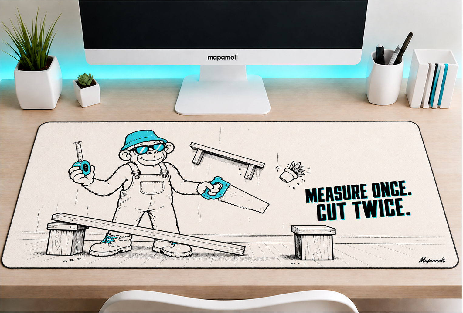 Measure Once. Cut Twice. Mapamoli desk mat