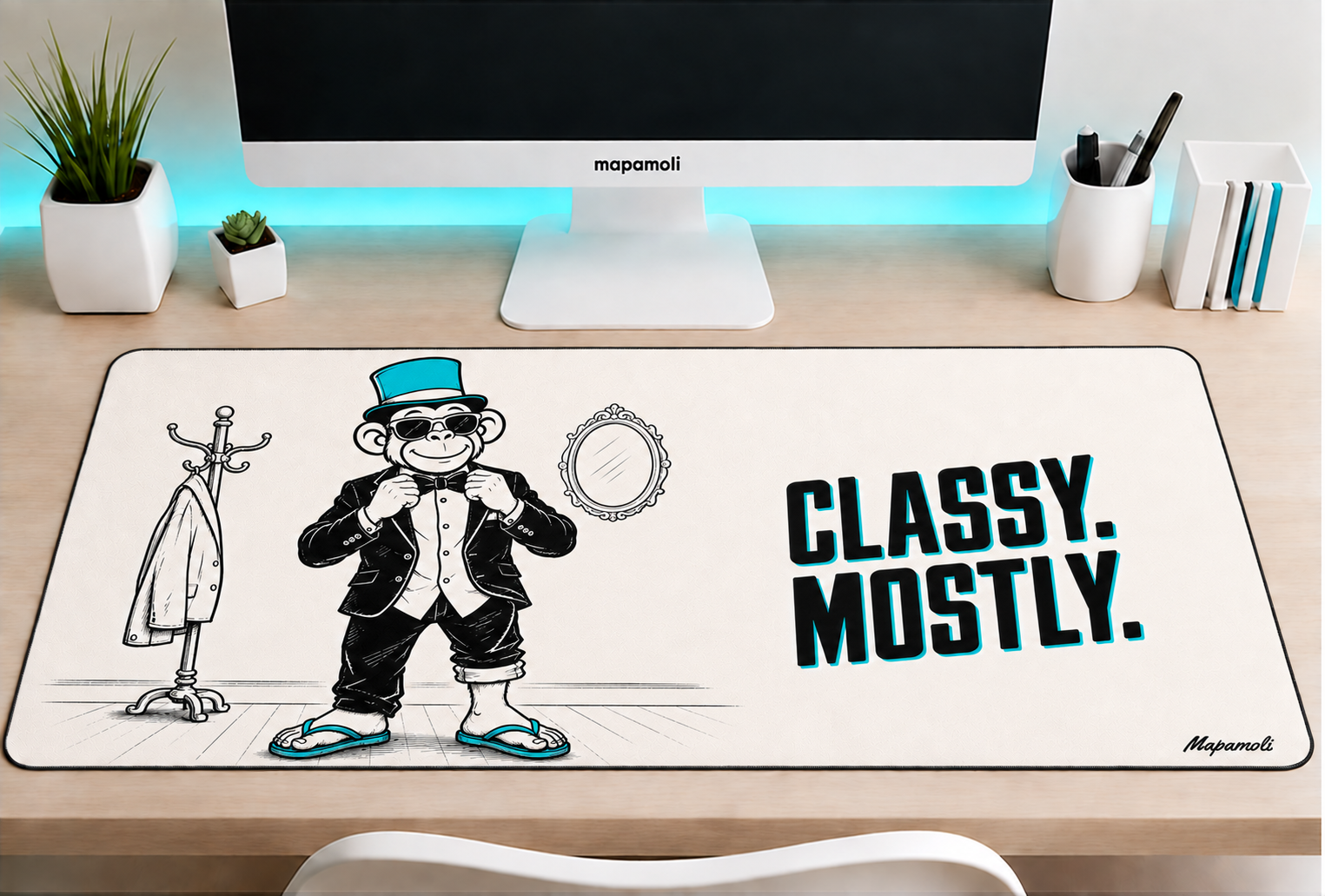 Classy. Mostly. Mapamoli desk mat