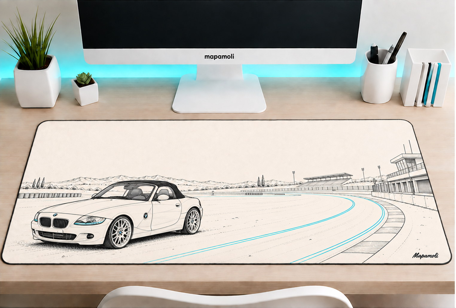 Race Track personalised Mapamoli desk mat example