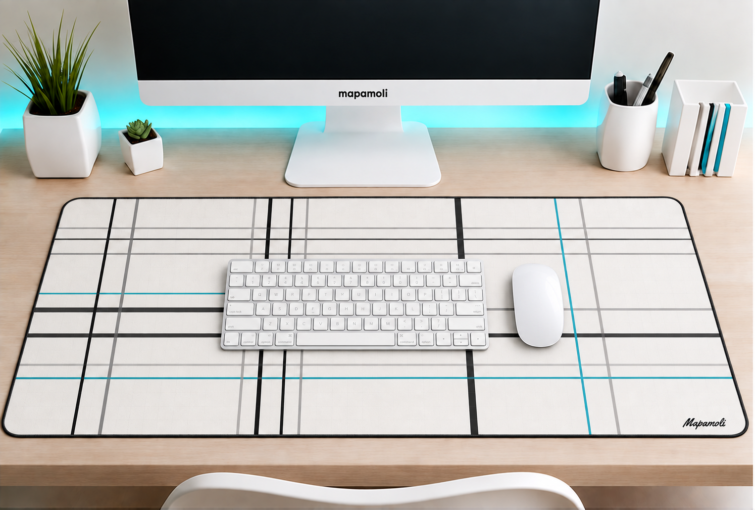Crossgrid White Mapamoli desk mat