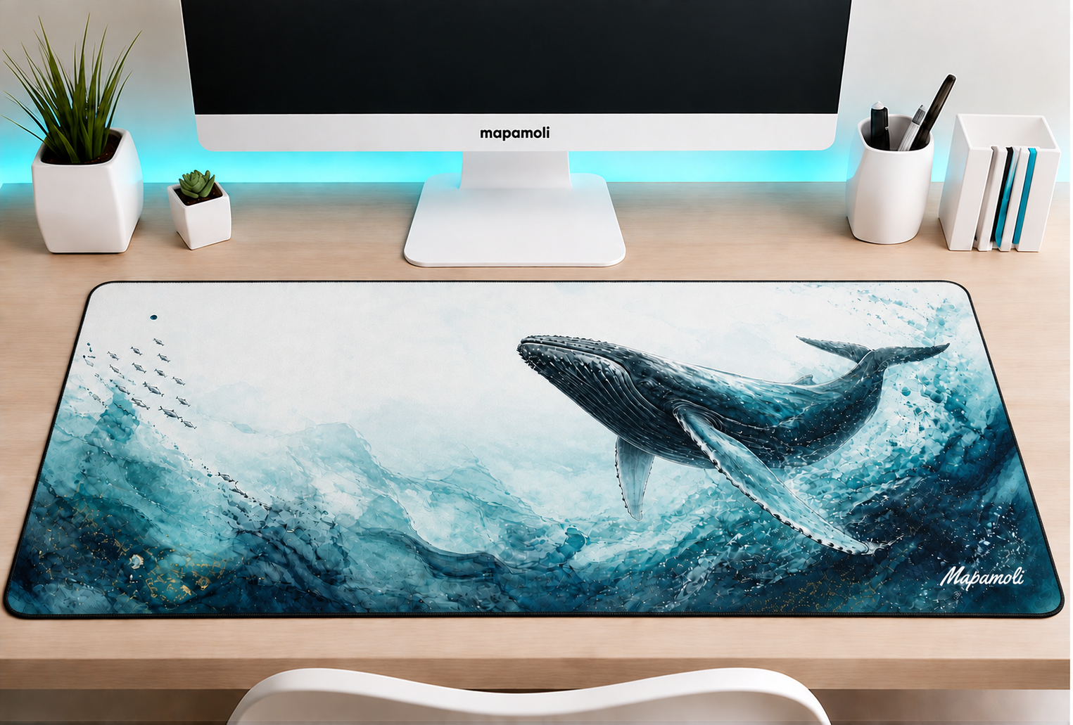 Whale Mapamoli desk mat