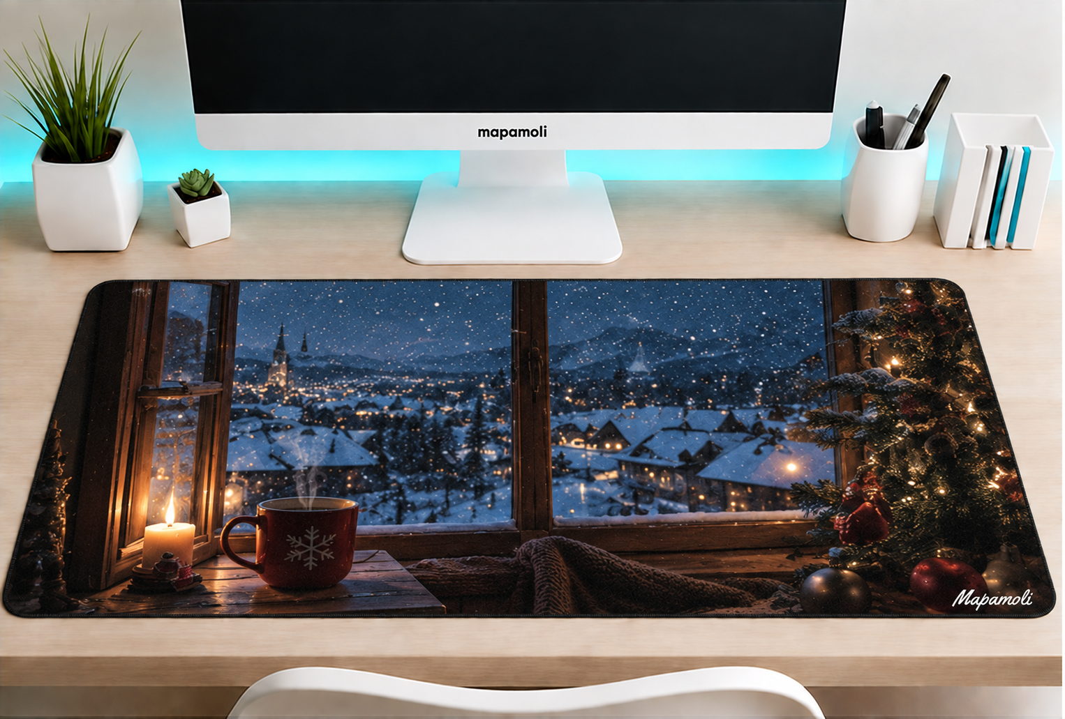 Christmas Window Mapamoli desk mat